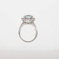Vintage 5.75 Carat Aquamarine & 0.72 Carat Diamond Cluster Engagement Ring c.1960 (3 of 5) Vintage 5.75 Carat Aquamarine & 0.72 Carat Diamond Cluster Engagement Ring c.1960 (3 of 5)