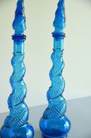 Pair of Depose Blue Glass Genie Bottles (4 of 10) Pair of Depose Blue Glass Genie Bottles (4 of 10)