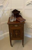 Outstanding Quality Antique Victorian Mahogany Marquetry Inlaid Bedside Cabinet