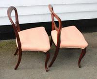 1900s Pair of Mahogany Cab Leg Chairs Pale Pink Upholstery (3 of 4) 1900s Pair of Mahogany Cab Leg Chairs Pale Pink Upholstery (3 of 4)