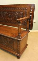 Antique Carved Oak Monks Bench Hall Seat Settle (4 of 11) Antique Carved Oak Monks Bench Hall Seat Settle (4 of 11)