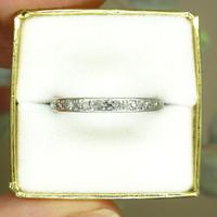 Antique Art Deco platinum diamond full eternity wedding band c1920's ~ Size Q / 8 (2 of 10) Antique Art Deco platinum diamond full eternity wedding band c1920's ~ Size Q / 8 (2 of 10)