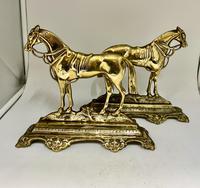 Pair of Antique Brass Door Horse Stops c.1910 (5 of 5) Pair of Antique Brass Door Horse Stops c.1910 (5 of 5)