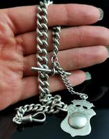 Antique Victorian Silver Albert Chain, Watch Chain (10 of 12) Antique Victorian Silver Albert Chain, Watch Chain (10 of 12)