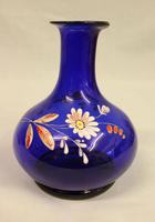 Antique Bristol Blue Decorated Glass Vase (2 of 5) Antique Bristol Blue Decorated Glass Vase (2 of 5)