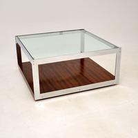 Vintage Rosewood & Chrome Coffee Table by Merrow Associates