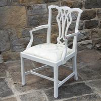 Georgian Painted Mahogany Elbow Chair Carver Late 18th Century