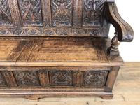 Antique Victorian Carved Oak High Back Settle (10 of 15) Antique Victorian Carved Oak High Back Settle (10 of 15)