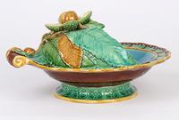 Minton Majolica Pottery Pedestal Chestnut Dish Dated 1867 (11 of 14) Minton Majolica Pottery Pedestal Chestnut Dish Dated 1867 (11 of 14)