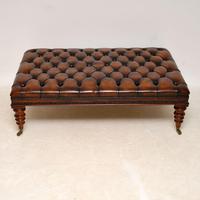 Large Antique Victorian Style Deep Buttoned Leather Stool / Coffee Table (2 of 9) Large Antique Victorian Style Deep Buttoned Leather Stool / Coffee Table (2 of 9)