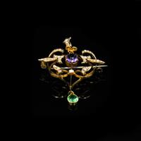 Antique Edwardian Amethyst and Pearl Lavalier 9ct 9K Gold Pendant and Brooch (2 of 10) Antique Edwardian Amethyst and Pearl Lavalier 9ct 9K Gold Pendant and Brooch (2 of 10)