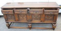 1940s Large Well Carved Oak Sideboard with Tudor Rose Motif (3 of 5) 1940s Large Well Carved Oak Sideboard with Tudor Rose Motif (3 of 5)