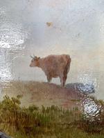 Antique Victorian river landscape oil painting study of cows 1 of 2 (5 of 10) Antique Victorian river landscape oil painting study of cows 1 of 2 (5 of 10)