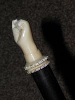 Antique Ebony Walking Stick with Hand Carved Fist Top & Nickel Collar - 91cm (12 of 12) Antique Ebony Walking Stick with Hand Carved Fist Top & Nickel Collar - 91cm (12 of 12)
