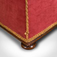 Antique Ottoman, English, Velour, Dressing, Sewing Stool, Victorian c.1890 (10 of 10) Antique Ottoman, English, Velour, Dressing, Sewing Stool, Victorian c.1890 (10 of 10)