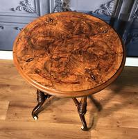 Victorian Burr Walnut & Marquetry Occasional Table (3 of 10) Victorian Burr Walnut & Marquetry Occasional Table (3 of 10)