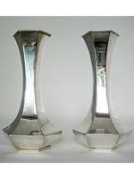 Pair of Antique Hexagonal Silver Vases (2 of 5) Pair of Antique Hexagonal Silver Vases (2 of 5)