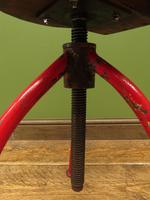 Antique Industrial Engineers, Machinists Stool, Red metal base, early 20th Century (2 of 9) Antique Industrial Engineers, Machinists Stool, Red metal base, early 20th Century (2 of 9)
