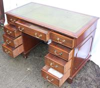1960's Mahogany Pedestal Desk with Green Leather Inset (2 of 4) 1960's Mahogany Pedestal Desk with Green Leather Inset (2 of 4)
