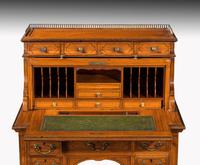 Edwardian Period Satinwood & Mahogany Ladies Cylinder Desk Bureau (5 of 6) Edwardian Period Satinwood & Mahogany Ladies Cylinder Desk Bureau (5 of 6)