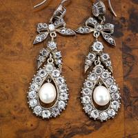 Pair of Victorian Paste Silver Eardrops