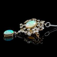 Antique Edwardian Opal Diamond Pendant Necklace Platinum 18ct Gold 2.50ct Of Diamond c.1905 (4 of 8) Antique Edwardian Opal Diamond Pendant Necklace Platinum 18ct Gold 2.50ct Of Diamond c.1905 (4 of 8)