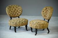 Pair of Victorian Ebonised Salon Chairs (5 of 7) Pair of Victorian Ebonised Salon Chairs (5 of 7)