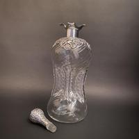 Large Repousse Silver Stopper Collar & Neck Ribbed Crystal Victorian Glug Decanter (2 of 5) Large Repousse Silver Stopper Collar & Neck Ribbed Crystal Victorian Glug Decanter (2 of 5)