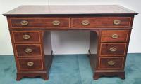 Edwardian Inlaid Mahogany Leather Top Desk (3 of 4) Edwardian Inlaid Mahogany Leather Top Desk (3 of 4)