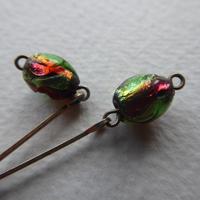 Art Deco Pink & Green Foil Glass Bead Necklace (6 of 7) Art Deco Pink & Green Foil Glass Bead Necklace (6 of 7)