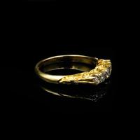Antique Victorian Old Cut Diamond Five Stone 18K Gold Scroll Ring (9 of 10) Antique Victorian Old Cut Diamond Five Stone 18K Gold Scroll Ring (9 of 10)