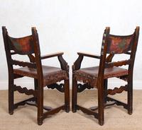 4 Dining Chairs Ships Nautical Chairs Oak Leather 19th Century (8 of 10) 4 Dining Chairs Ships Nautical Chairs Oak Leather 19th Century (8 of 10)