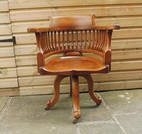Golden Oak Victorian Swivel Desk Chair