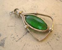 Antique Pocket Watch Chain Fob 1900 Art Nouveau Silver Chrome & Vivid Green Glass Fob (4 of 8) Antique Pocket Watch Chain Fob 1900 Art Nouveau Silver Chrome & Vivid Green Glass Fob (4 of 8)