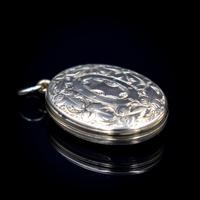 Antique Blue Enamel & Pearl Cross Laurel 9ct Gold Oval Locket Pendant (5 of 9) Antique Blue Enamel & Pearl Cross Laurel 9ct Gold Oval Locket Pendant (5 of 9)
