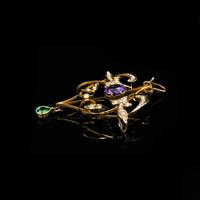 Antique Edwardian Amethyst and Pearl Lavalier 9ct 9K Gold Pendant and Brooch (4 of 10) Antique Edwardian Amethyst and Pearl Lavalier 9ct 9K Gold Pendant and Brooch (4 of 10)