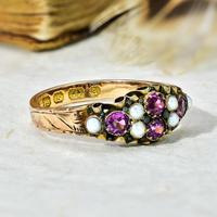 The Antique Victorian 1897 Pink Tourmaline & Seed Pearl Ring (4 of 5) The Antique Victorian 1897 Pink Tourmaline & Seed Pearl Ring (4 of 5)