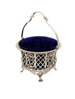 Antique Sterling Silver Pierced Basket with Liner 1926 (6 of 9) Antique Sterling Silver Pierced Basket with Liner 1926 (6 of 9)