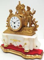 Stunning Complete French Mantel Clock Under Dome with Base Figural Mantle Clock. (9 of 10) Stunning Complete French Mantel Clock Under Dome with Base Figural Mantle Clock. (9 of 10)
