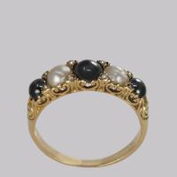 Antique Tahitian & White Pearl Ring 18ct Gold & Rose cut Diamond Victorian Ring (10 of 11) Antique Tahitian & White Pearl Ring 18ct Gold & Rose cut Diamond Victorian Ring (10 of 11)