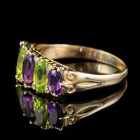 Antique Edwardian Suffragette Ring 18ct Gold Peridot Amethyst Diamond c.1910 (4 of 5) Antique Edwardian Suffragette Ring 18ct Gold Peridot Amethyst Diamond c.1910 (4 of 5)