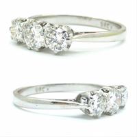 Vintage 18ct white gold transitional cut VS diamond trilogy ring 0.75ct (3 of 10) Vintage 18ct white gold transitional cut VS diamond trilogy ring 0.75ct (3 of 10)