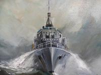 Oil on Board The Battle Ship Listed Artist Dion Pears (3 of 12) Oil on Board The Battle Ship Listed Artist Dion Pears (3 of 12)