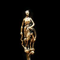 Victorian Silver Gilt Sugar Sifter Spoon 'diana The Huntress' Figure - Francis Higgins 1854 (17 of 23) Victorian Silver Gilt Sugar Sifter Spoon 'diana The Huntress' Figure - Francis Higgins 1854 (17 of 23)