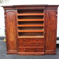 1900s Mahogany 4 Door Breakfront Wardrobe with Slides (2 of 6) 1900s Mahogany 4 Door Breakfront Wardrobe with Slides (2 of 6)
