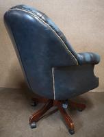 Directors Blue Leather Chesterfield Captains Office Chair (10 of 12) Directors Blue Leather Chesterfield Captains Office Chair (10 of 12)
