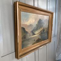 Antique large Scottish landscape oil painting of cottage by loch signed Montgomery Ansell (9 of 10) Antique large Scottish landscape oil painting of cottage by loch signed Montgomery Ansell (9 of 10)
