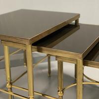 Nest of 3 Brass & Dark Glass Tables (2 of 6) Nest of 3 Brass & Dark Glass Tables (2 of 6)