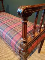 Fine Antique Upholstered Mahogany Reeded Leg Double Stool (4 of 5) Fine Antique Upholstered Mahogany Reeded Leg Double Stool (4 of 5)