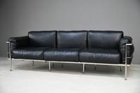 LC3 Style Black Leather & Chrome 3 Seater Sofa (6 of 22) LC3 Style Black Leather & Chrome 3 Seater Sofa (6 of 22)